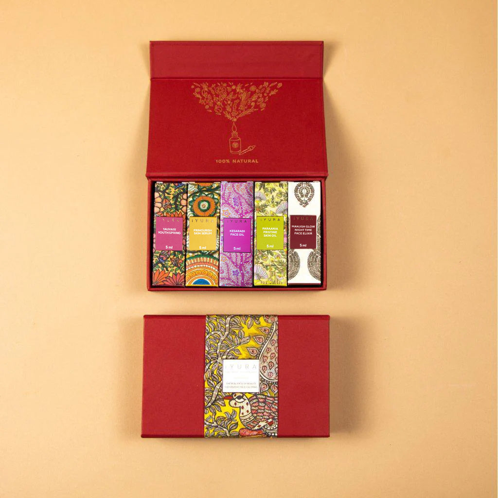 🎁 Das wahre Gesicht der Schönheit - 5 ayurvedische Gesichtsöl-Minis 🏷️ (100% off)