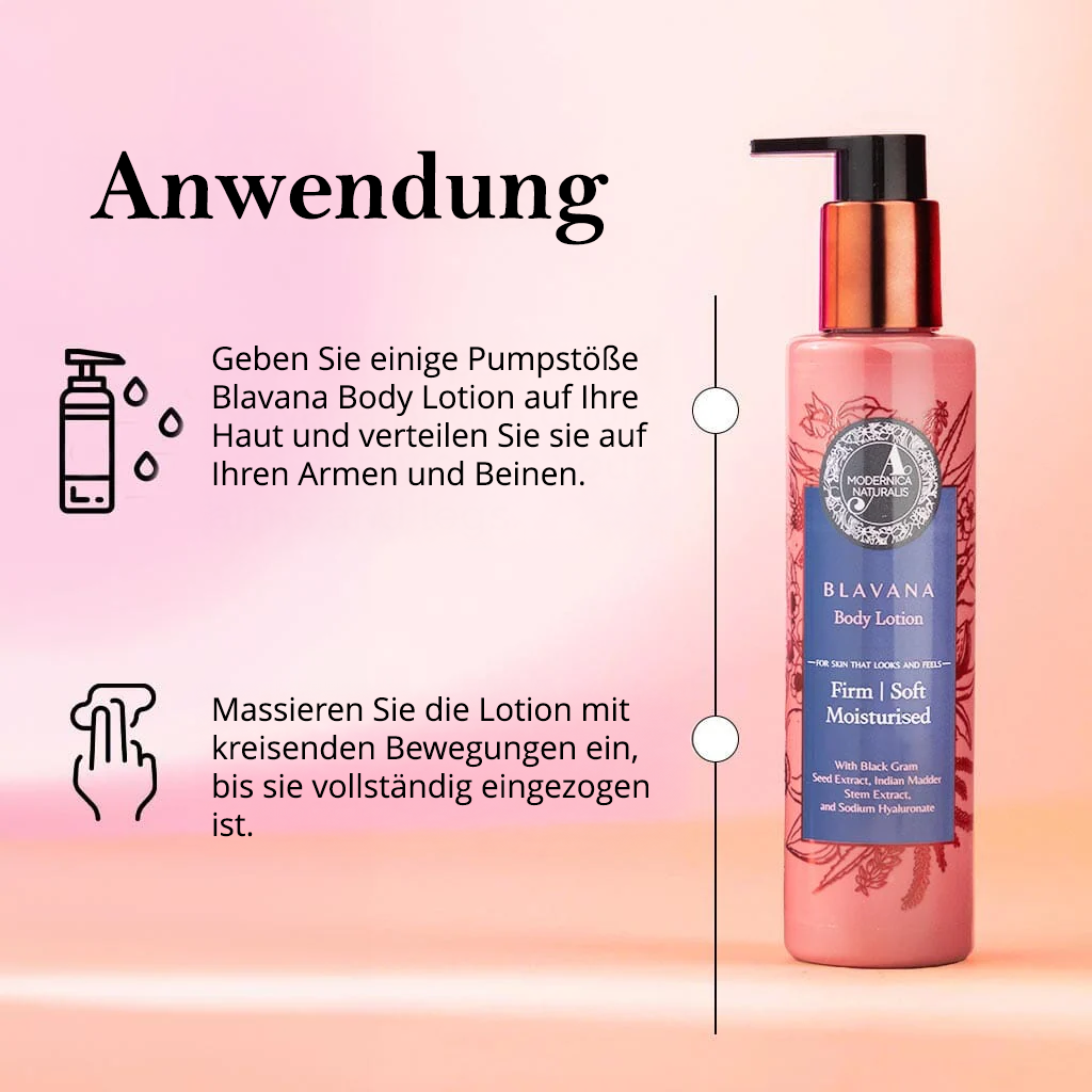 Blavana Körperlotion – spendet Feuchtigkeit, macht trockene, alternde und schlaffe Haut weich und straff – revolutionäre Formel mit schwarzem Gram – beste Körperlotion für reife Haut – mit klinisch erprobten Zutaten