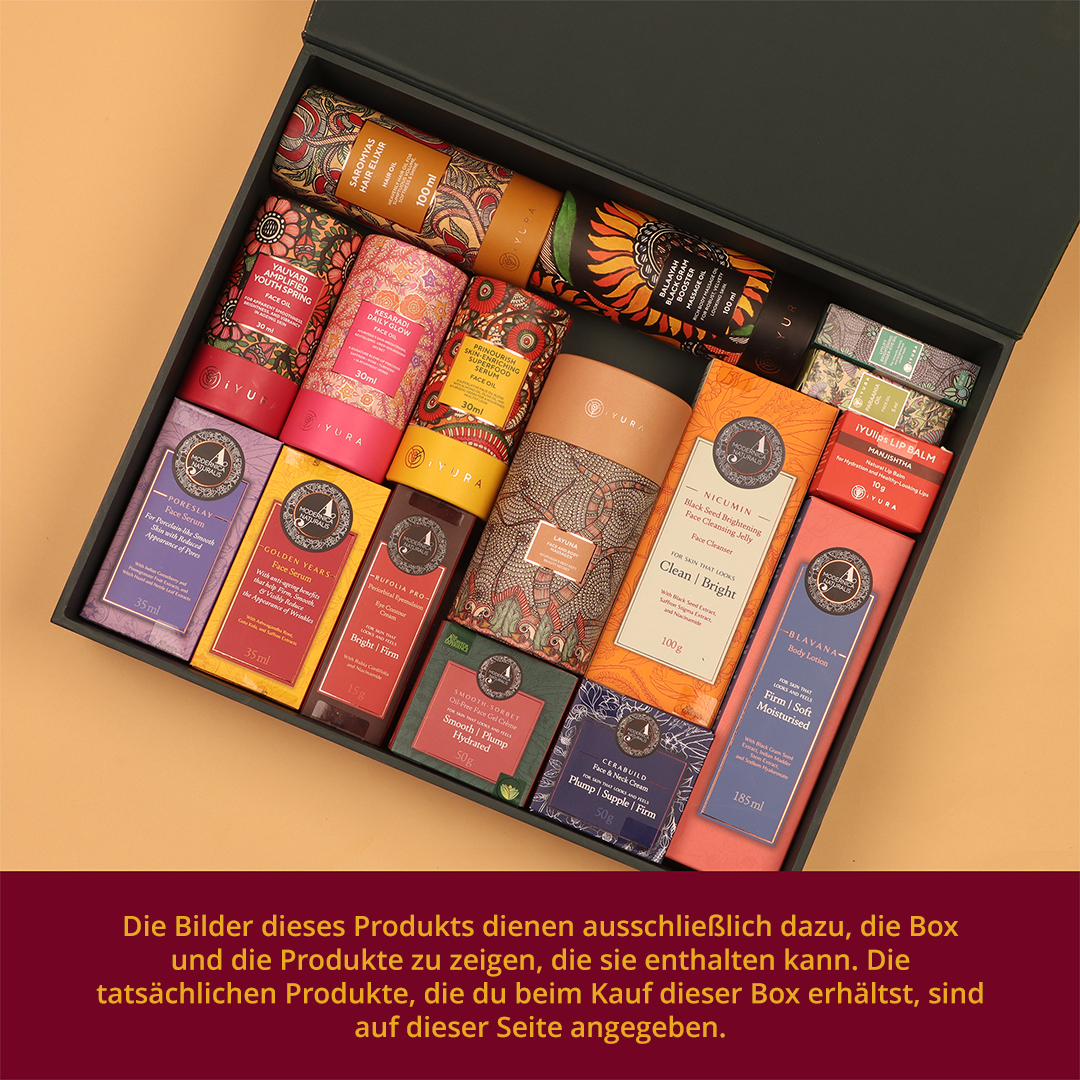 The Ayurveda Experience Treasure Box - 16 zeitlose Bestseller in einer maßgefertigten Luxus-Sammlerbox | Super Sparvorteil