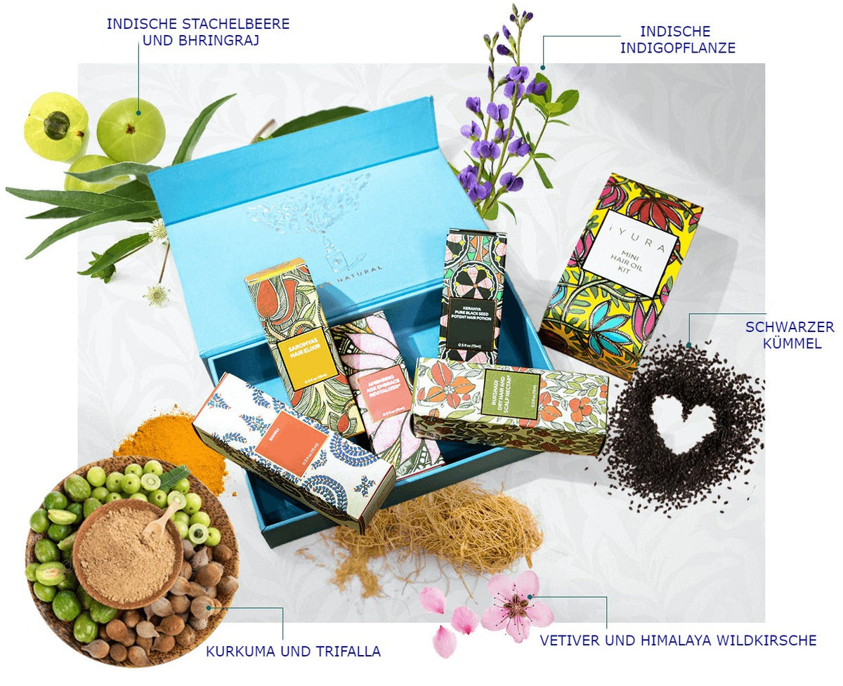 Mini-Haaröl-Kit - 5 ayurvedische Haaröl-Minis